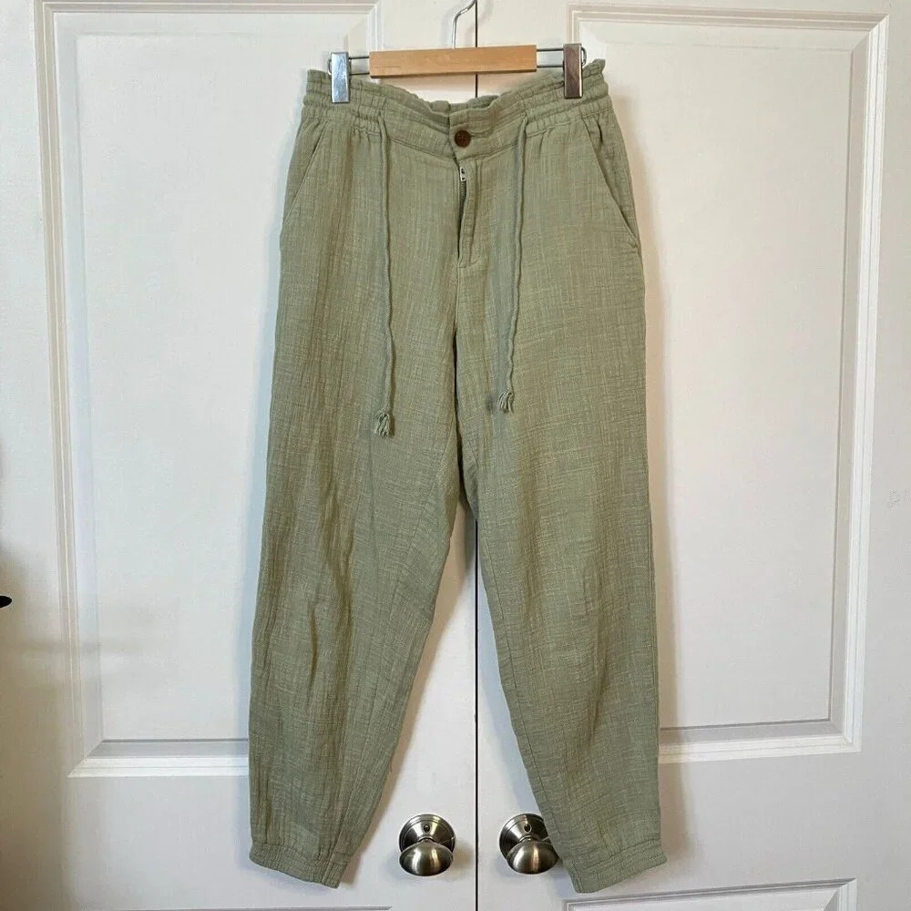 Rails Cotton Gauze Sage Green Pull On Trouser Lounge Pants Womens  XS Minimalist
